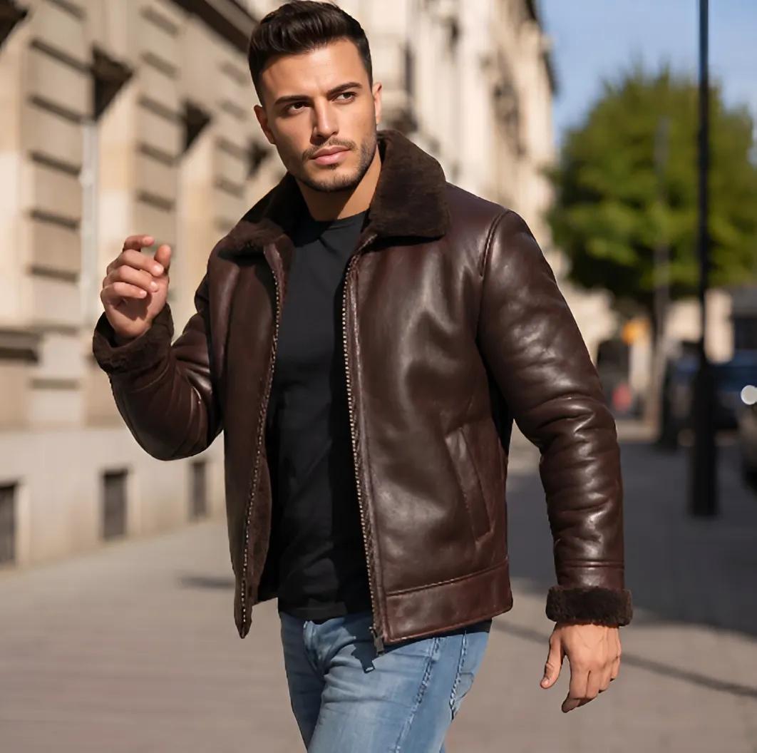 How to Style ClamentCustomLeather Leather Bomber Jacket Men for Travel?